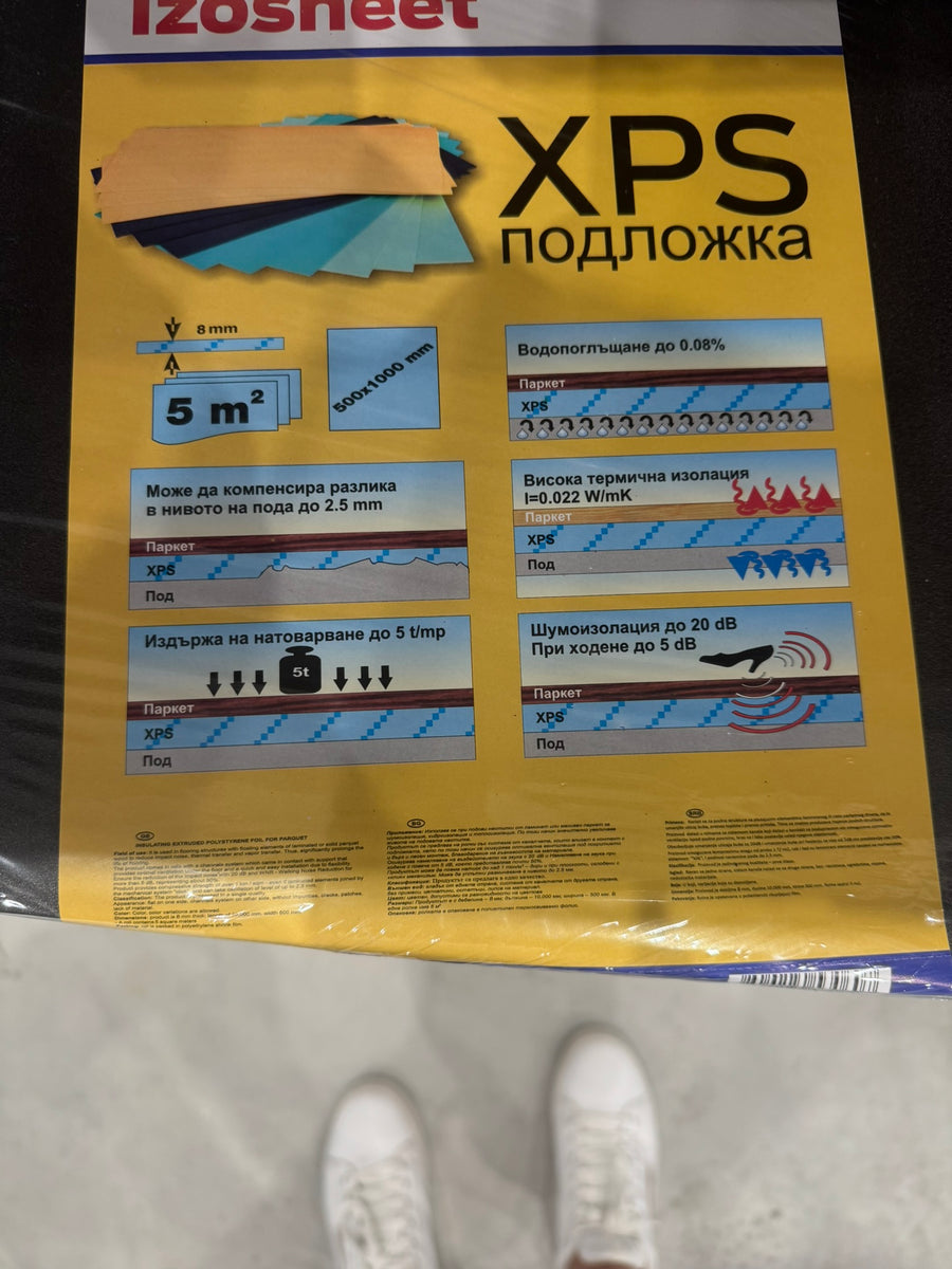 Подложка за ламиниран паркет Izosheet XPS 8 мм, 5 м²