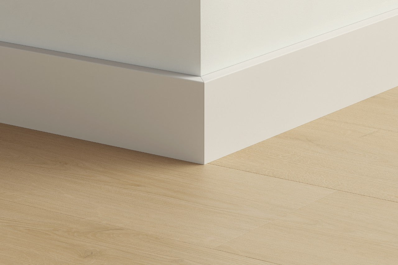 Перваз MDF Quickstep Бял за боядисване 77мм, 2.40м