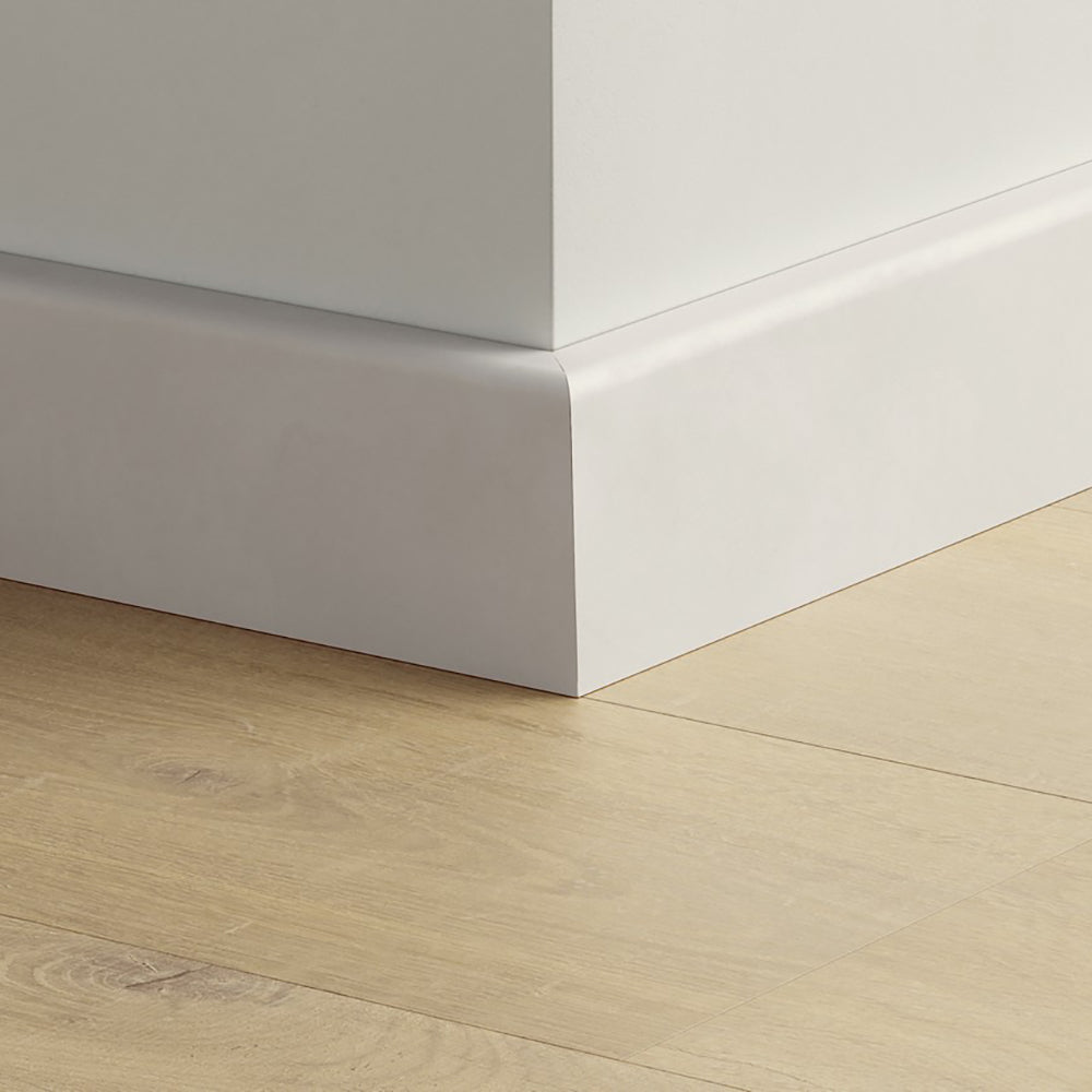 Перваз водоустойчив Quickstep Бял за боядисване 129мм, 2.40м